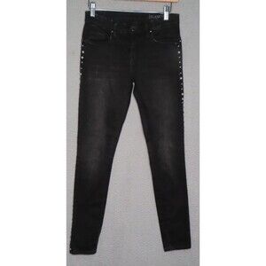Blank NYC Jeans Women 26 Black Denim Classic Skinny Leg Mid Rise Stretch Studded